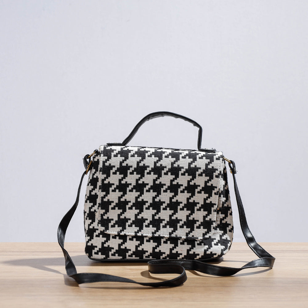 Black - Kutch Handcrafted Woven Cotton Sling Bag