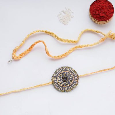 Beads & Thread Embroidered Reusable Rakhi by Neeli Titlee 67