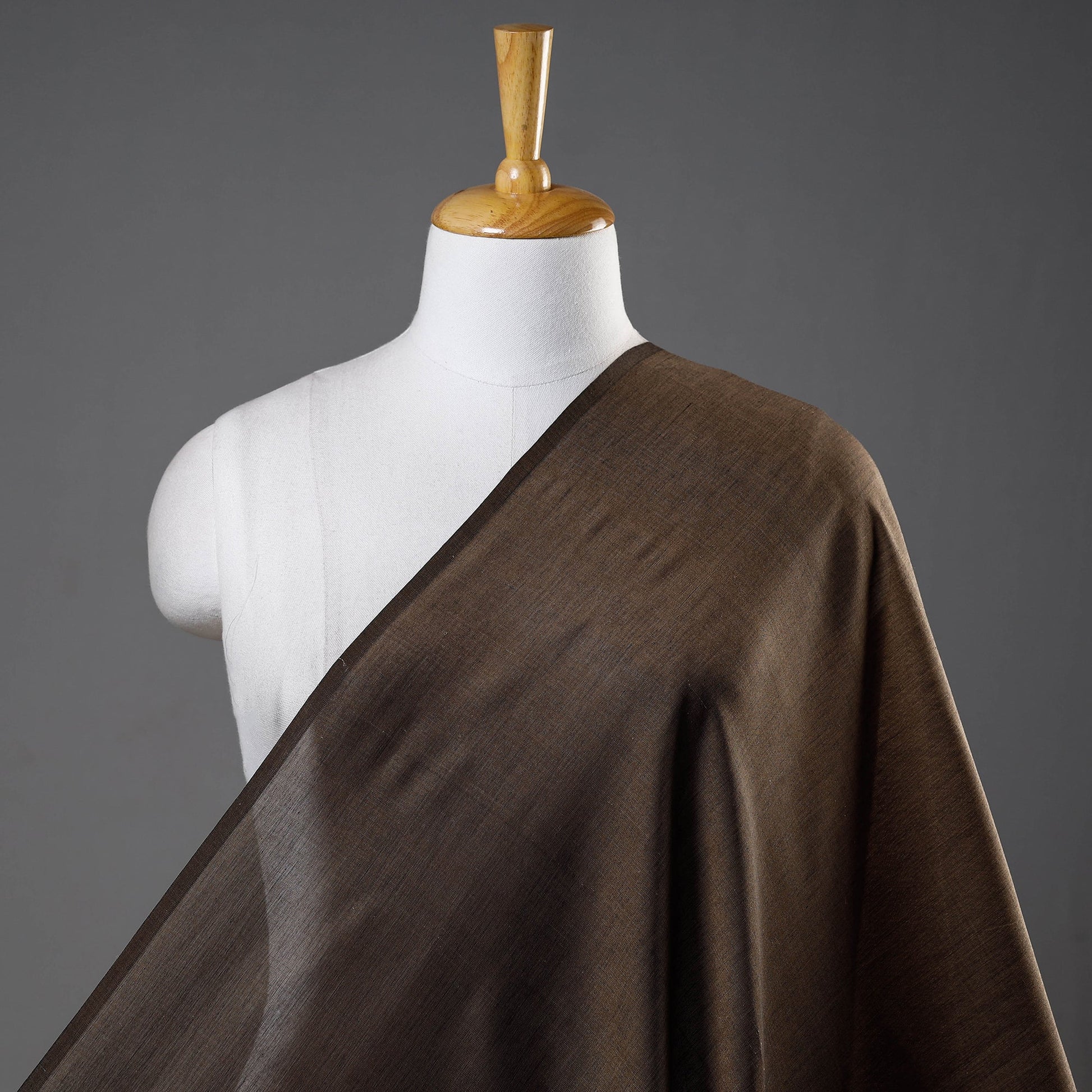 Brown - Maheshwari Cotton Handloom Fabric