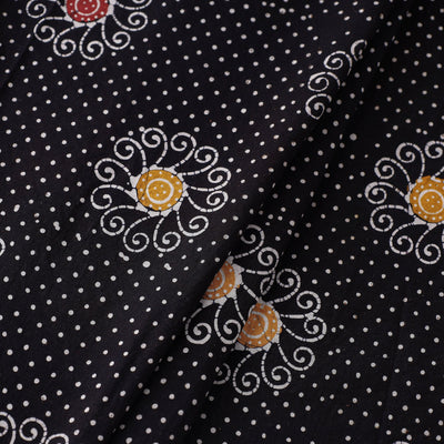 Black - Indonesian Style Cotton Batik Print Fabric