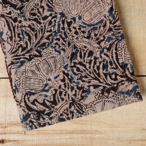 Black - Kalamkari Fabric Cover Handmade Paper Notebook (9 x 7 in)