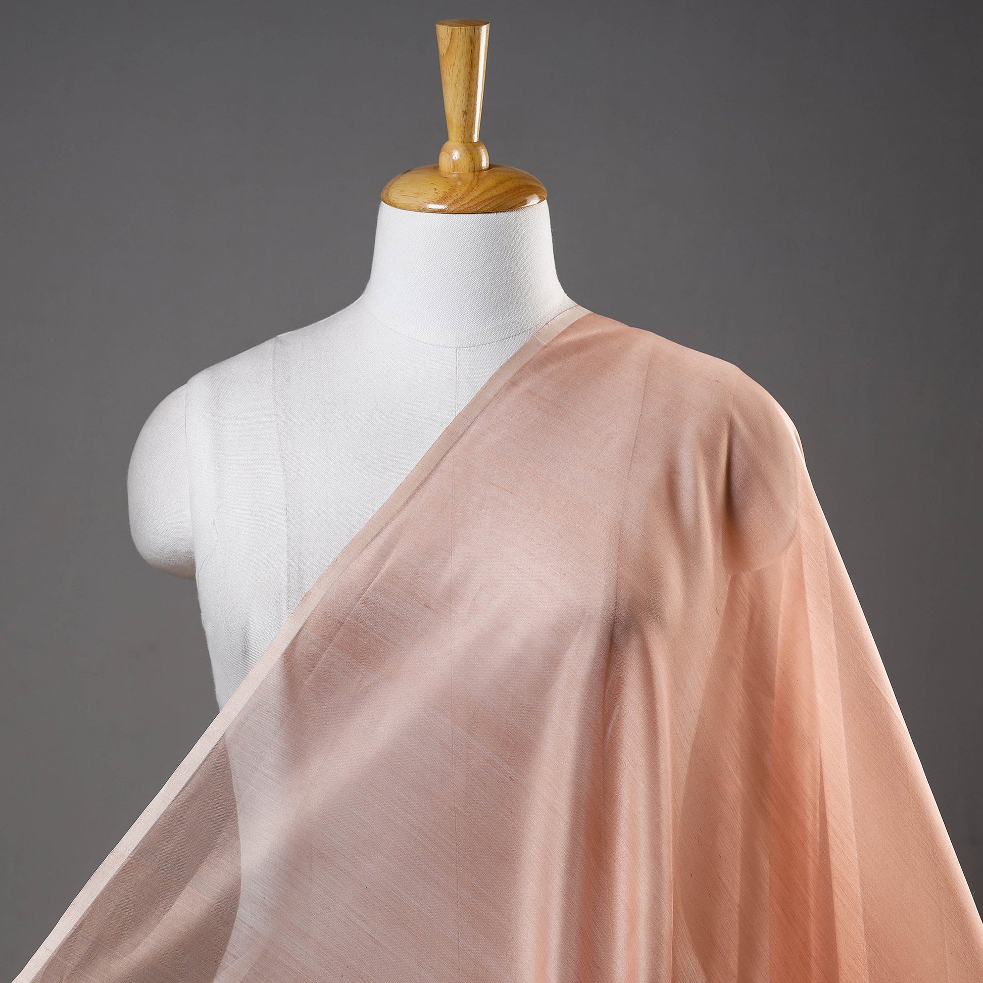 Brown - Maheshwari Silk Cotton Handloom Fabric