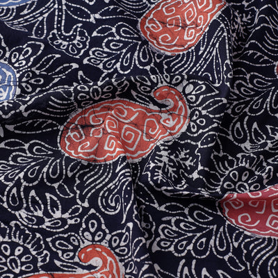 Black - Indonesian Style Cotton Batik Print Fabric