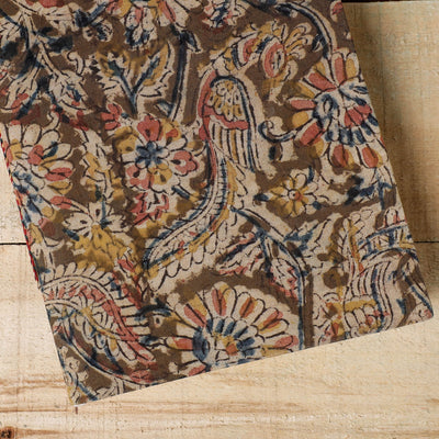 Brown - Kalamkari Fabric Cover Handmade Paper Notebook (9 x 7 in)