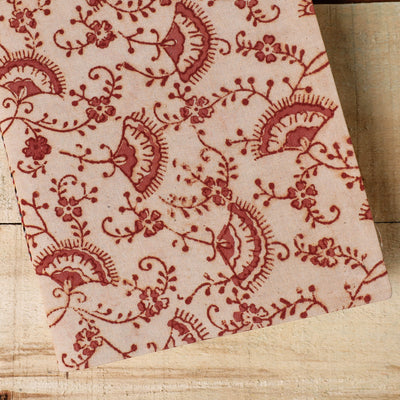 Beige - Kalamkari Fabric Cover Handmade Paper Notebook (9 x 7 in)