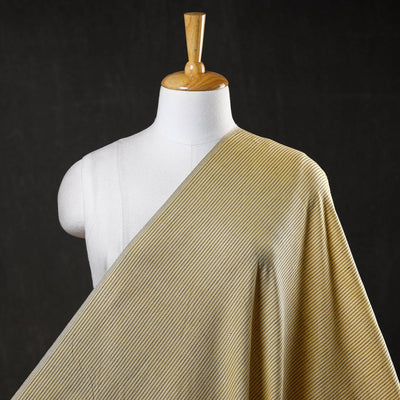 Brown - Baragaon Pre Washed Handloom Striped Cotton Fabric