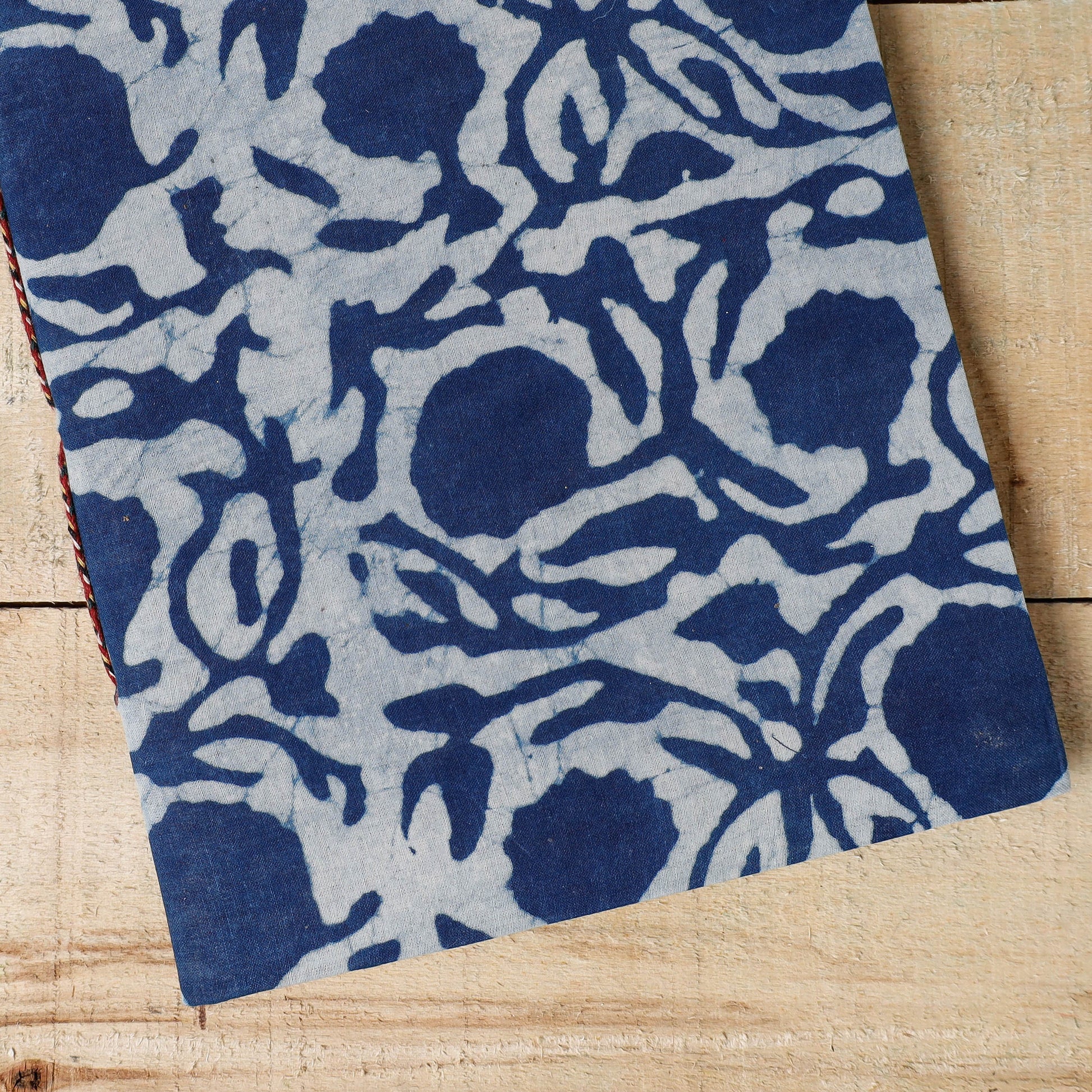 Blue - Bindaas Fabric Cover Handmade Paper Notebook (9 x 7 in)