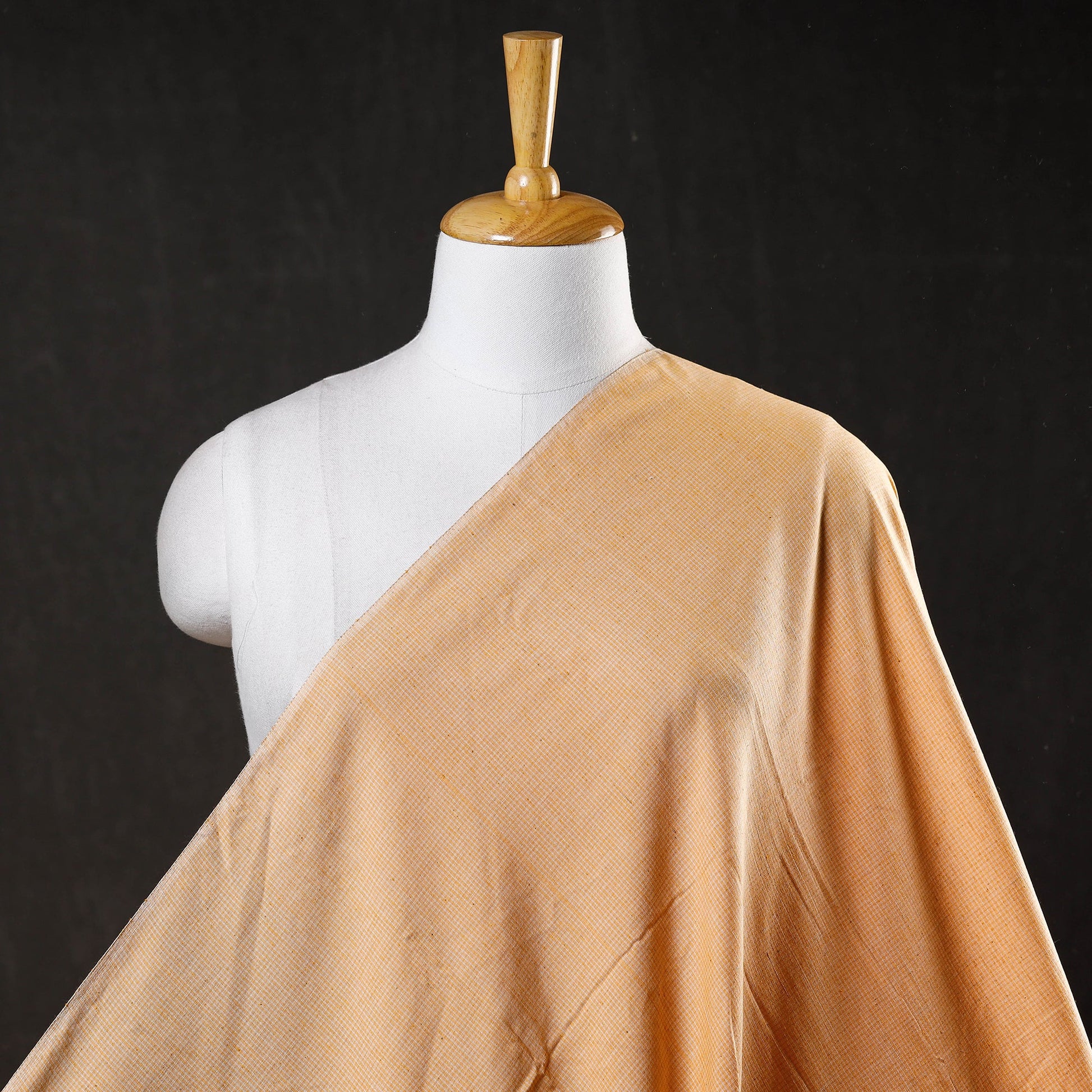 Brown - Baragaon Pre Washed Handloom Striped Cotton Fabric