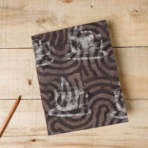 Brown - Bindaas Fabric Cover Handmade Paper Notebook (9 x 7 in)