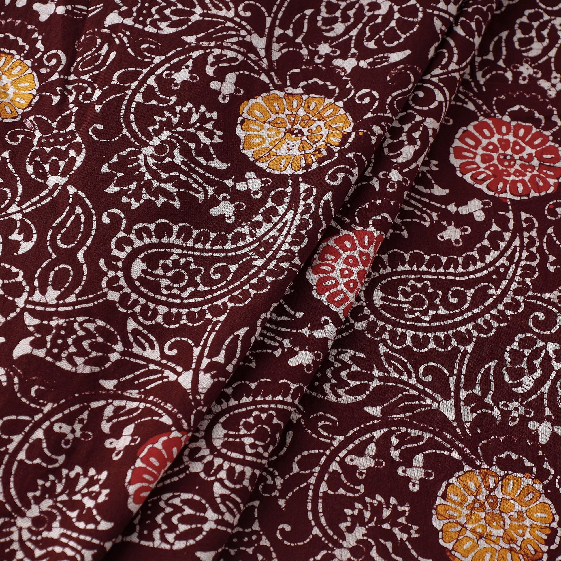 Brown - Indonesian Style Cotton Batik Print Fabric
