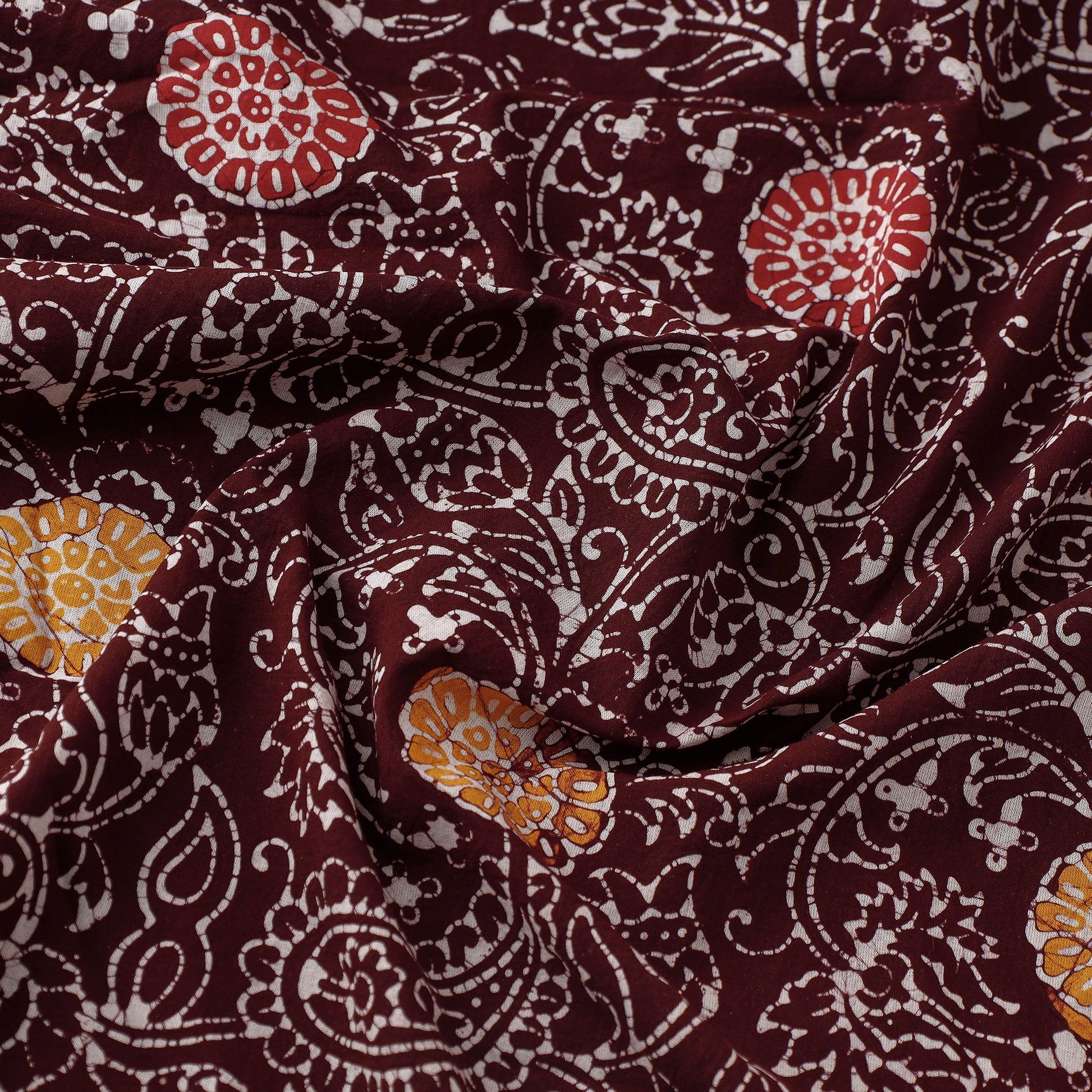Brown - Indonesian Style Cotton Batik Print Fabric