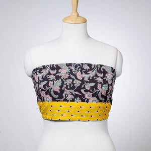 Black - Rangoli Sanganeri Block Printing Cotton Blouse Piece