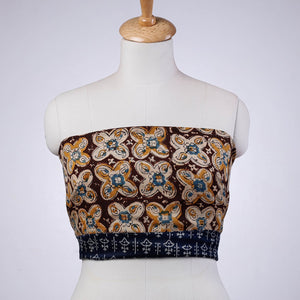 Brown - Rangoli Kalamkari Silk Blouse Piece