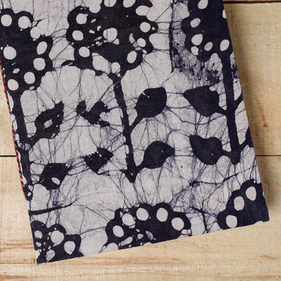 Blue - Batik Fabric Cover Handmade Paper Notebook (9 x 7 in)