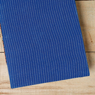 Blue - Kantha Stitch Fabric Cover Handmade Paper Notebook (9 x 7 in)