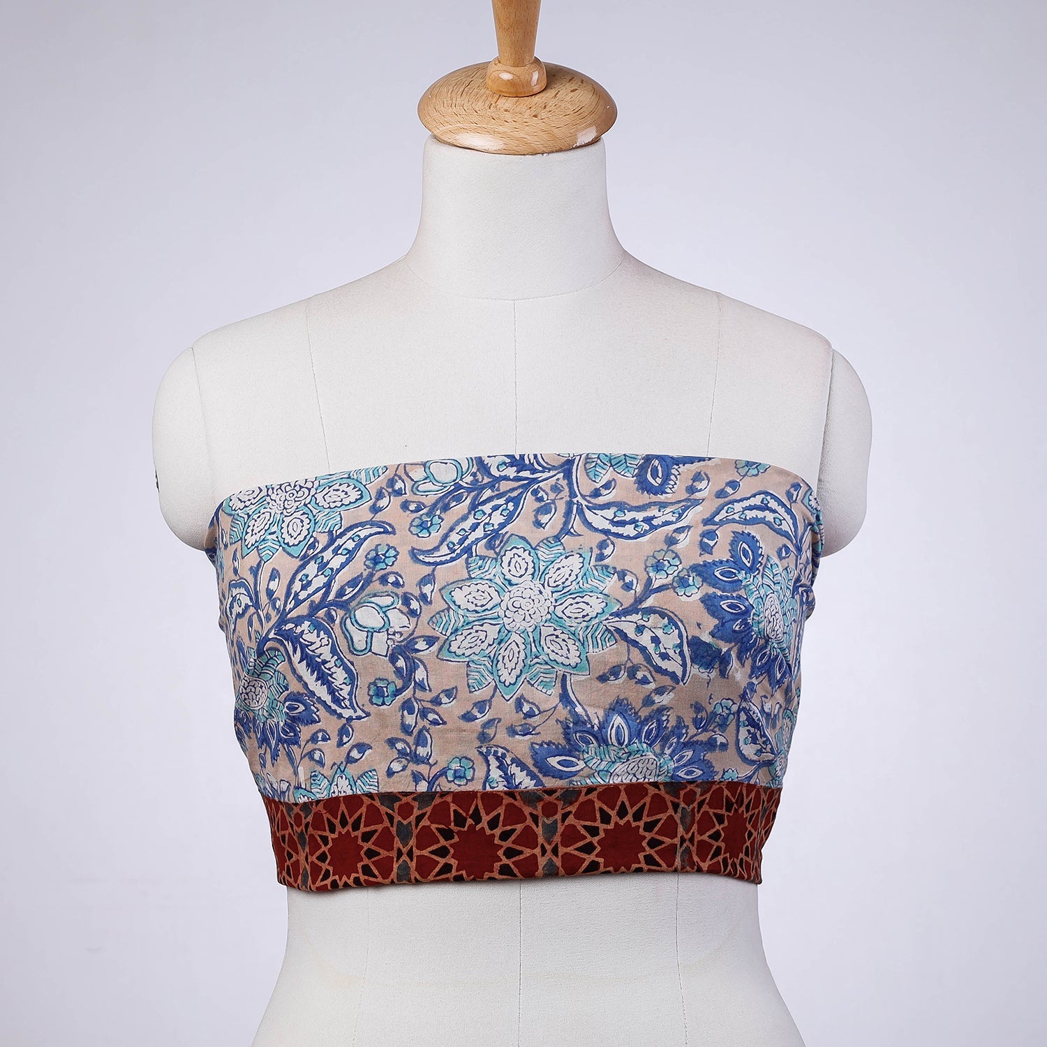 Beige - Rangoli Sanganeri Cotton Blouse Piece