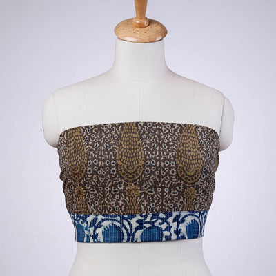 Brown - Rangoli Sanganeri Cotton Blouse Piece