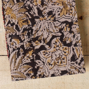 Black - Kalamkari Fabric Cover Handmade Paper Notebook (7 x 5 in)