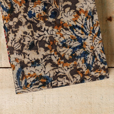 Brown - Kalamkari Fabric Cover Handmade Paper Notebook (7 x 5 in)