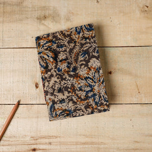Brown - Kalamkari Fabric Cover Handmade Paper Notebook (7 x 5 in)