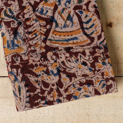 Brown - Kalamkari Fabric Cover Handmade Paper Notebook (7 x 5 in)