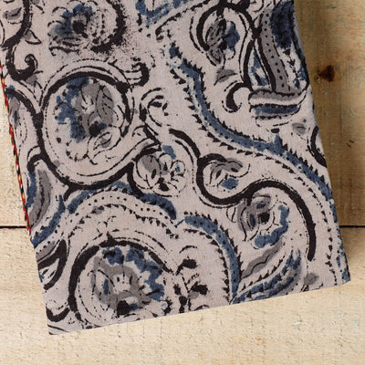 Beige - Kalamkari Fabric Cover Handmade Paper Notebook (7 x 5 in)