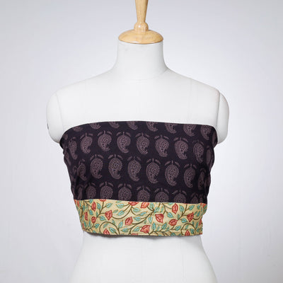 Black - Rangoli Bagh Block Printing Cotton Blouse Piece