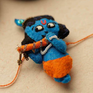 Bal Krishna - Hand Embroidered & Felt Work Kids Rakhi 05