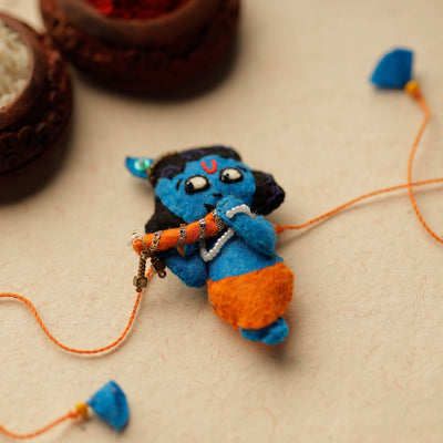 Bal Krishna - Hand Embroidered & Felt Work Kids Rakhi 05