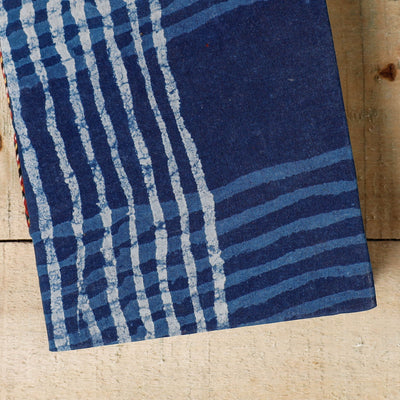 Blue - Bindaas Fabric Cover Handmade Paper Notebook (7 x 5 in)