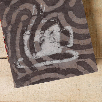 Brown - Bindaas Fabric Cover Handmade Paper Notebook (7 x 5 in)