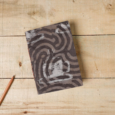 Brown - Bindaas Fabric Cover Handmade Paper Notebook (7 x 5 in)