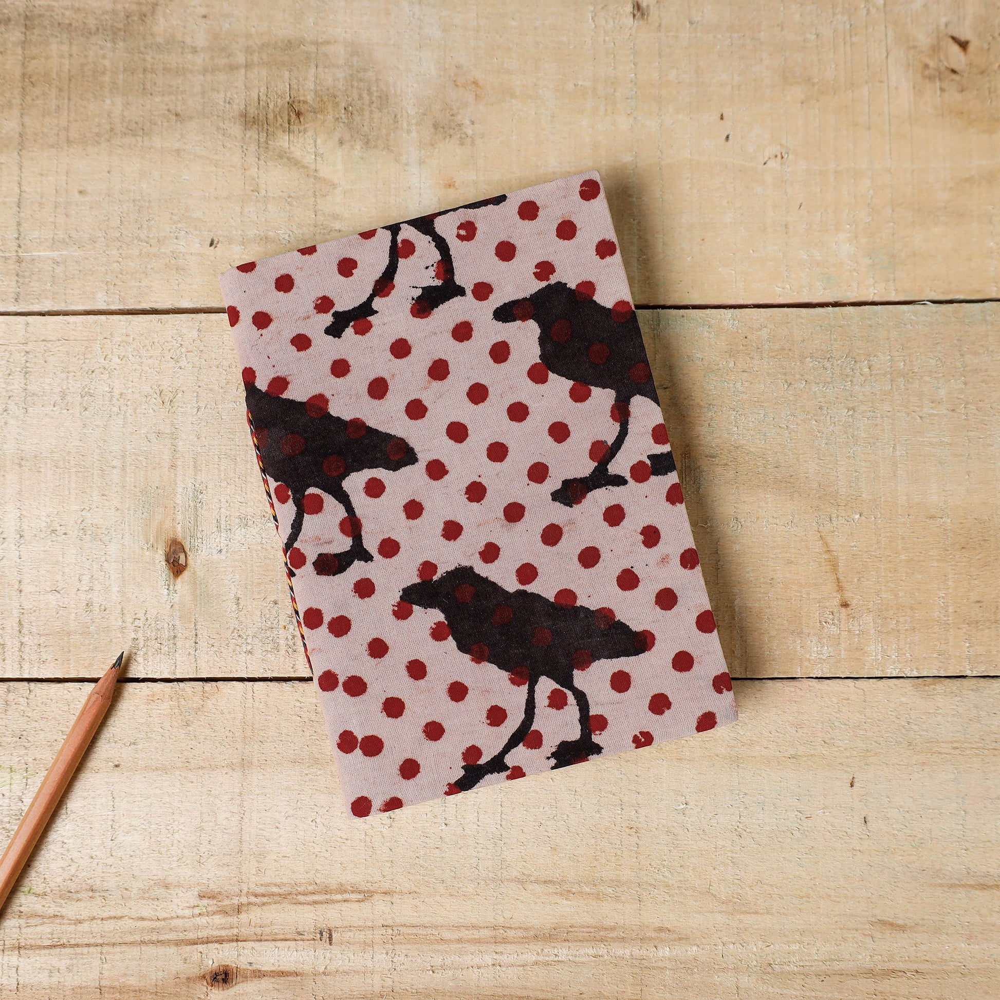 Beige - Bindaas Fabric Cover Handmade Paper Notebook (7 x 5 in)