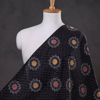 Black - Indonesian Style Cotton Batik Print Fabric
