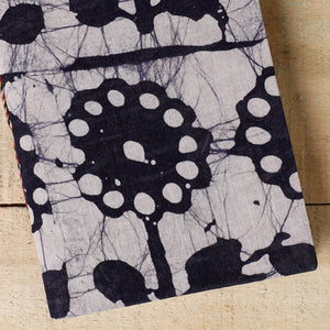 Blue - Batik Fabric Cover Handmade Paper Notebook (7 x 5 in)
