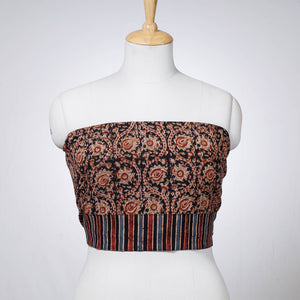 Black - Rangoli Kalamkari Block Printed Cotton Blouse Piece