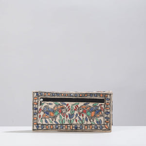 Beige - Madhubani Handpainted Jute Cotton Clutch