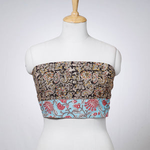 Black - Rangoli Kalamkari Block Printed Cotton Blouse Piece
