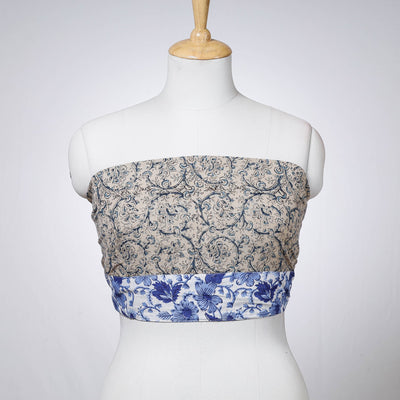 Beige - Rangoli Kalamkari Block Printed Cotton Blouse Piece