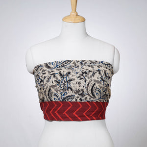 Beige - Rangoli Kalamkari Block Printed Cotton Blouse Piece