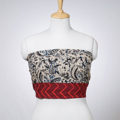 Beige - Rangoli Kalamkari Block Printed Cotton Blouse Piece