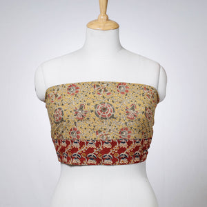 Beige - Rangoli Kalamkari Block Printed Cotton Blouse Piece