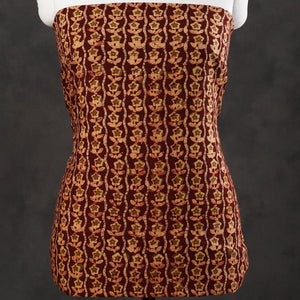 Brown - Hand Batik Printed Cotton Tagai Work Kurta Material