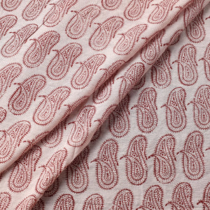 Beige - Chanderi Silk Handloom Bagh Block Print Fabric