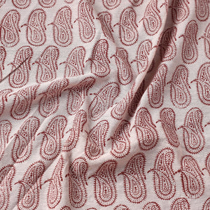 Beige - Chanderi Silk Handloom Bagh Block Print Fabric