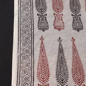 Beige - Bagh Hand Block Printed Chanderi Silk Handloom Fabric