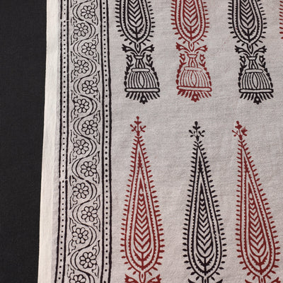 Beige - Bagh Hand Block Printed Chanderi Silk Handloom Fabric