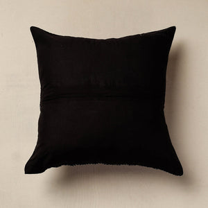 Black - Jacquard Cotton Fabric Cushion Cover (16 x 16 in)