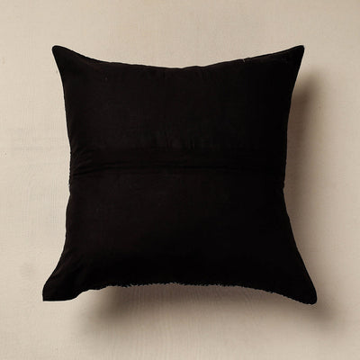 Black - Jacquard Cotton Fabric Cushion Cover (16 x 16 in)