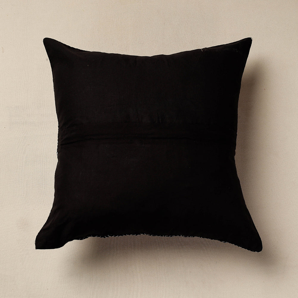 Brown - Jacquard Cotton Fabric Cushion Cover (16 x 16 in)